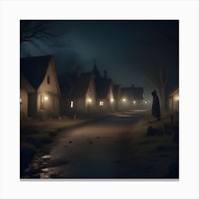 Village At Night Canvas Print