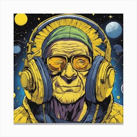 Cosmic Opa With Headphones Canvas Print