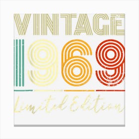 53 Year Old Gifts Vintage 1969 Limited Edition 53rd Bday Canvas Print