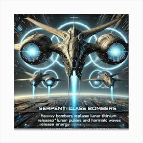 A Futuristic Sci Fi Scene Featuring Serpentis Class Bombers Canvas Print