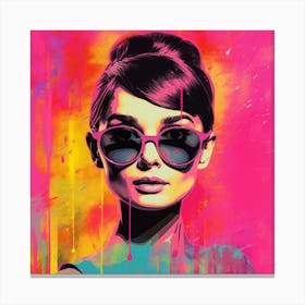 Portrait Of Audrey Hepburn - Andy Warhol Style2 Canvas Print