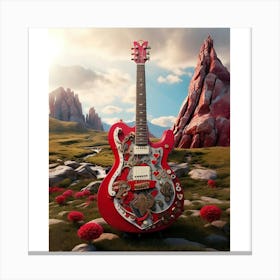 Heartstrings Monarchy: Queen of Hearts Guitar Elegance (31) Canvas Print