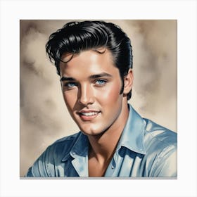 A Star's Close-Up Elvis Presley Canvas Print