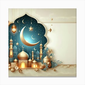 Muslim Holiday Greeting Card 1 Canvas Print