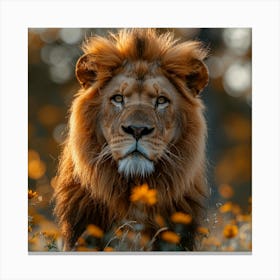 Lion In The Field 1 Canvas Print