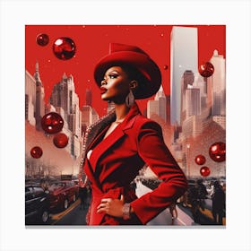 Woman In Red 8 Canvas Print