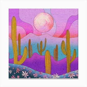 Desert Flowers Square Canvas Print
