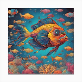 Fish Under Sea Canvas Print