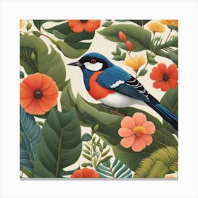 Bird In The Garden Canvas Print