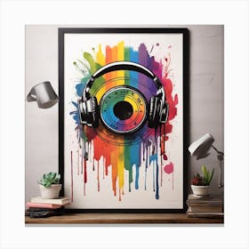 Headphones Print Canvas Print
