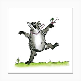 Dancing Raccoon 1 Canvas Print