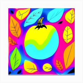 Pumpkin With Leaves Canvas Print