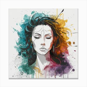 Watercolor Of A Woman Canvas Print