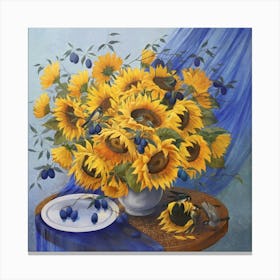 Stillleben Mit Sonnenblumen �lmalerei Canvas Print