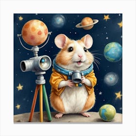 Hamster In Space 4 Canvas Print