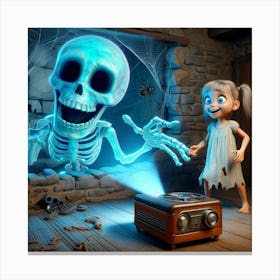 Skeleton In The Room Canvas Print