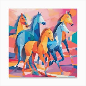 Four Horses Canvas Print