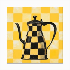 Checkerboard Tea Pot 3 Canvas Print
