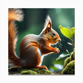 Red Squirrel In The Forest 39 Canvas Print