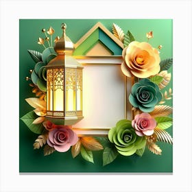 GreetingCard-RamadanKareem-Mubarak-Islamic-Lantern 4 Canvas Print