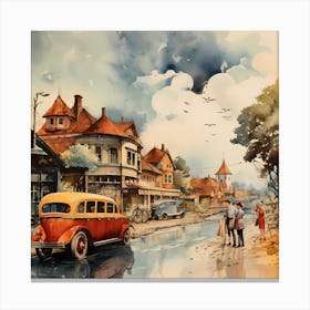 Colourful Chronicles: Watercolour Stories of the Forties Canvas Print