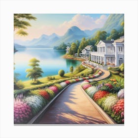 House By The Lake Canvas Print