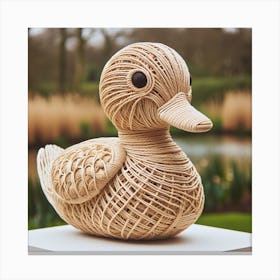 A Duck baby made of rope 3 Canvas Print