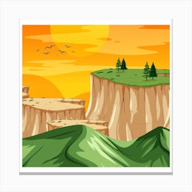 Landscape With Cliffs Canvas Print