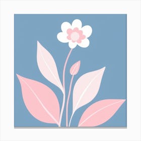 A White And Pink Flower In Minimalist Style Square Composition 645 Canvas Print