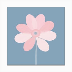 A White And Pink Flower In Minimalist Style Square Composition 157 Canvas Print