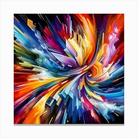 vibrant, abstract artwork bursting with dynamic colors and bold shapes to evoke a sense of energy and motion. 2 Canvas Print