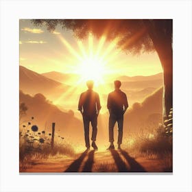 Couple Walking In The Countryside Canvas Print