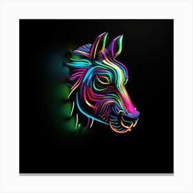 Neon Horse Head 3 Canvas Print