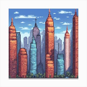 Cityscape Pixel Art Canvas Print