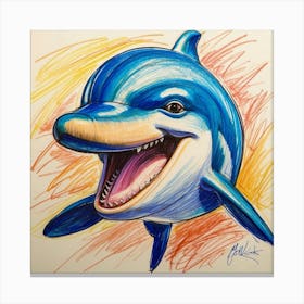 Dolphin Drawing 10 Canvas Print