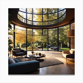 Circular Living Room Canvas Print