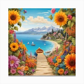 Sun Flower Garden Canvas Print
