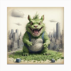 Monster In The City Canvas Print