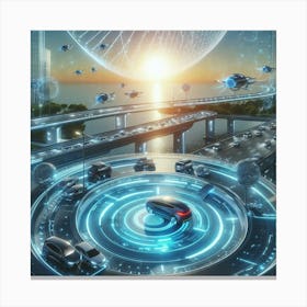 Futuristic Cityscape 53 Canvas Print