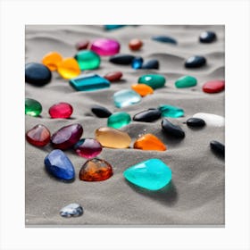Colorful Gems On The Beach Canvas Print