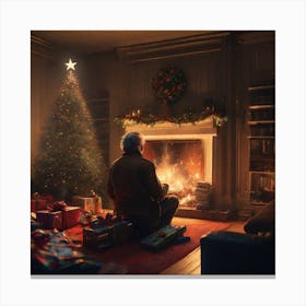 Christmas In The Living Room 22 Canvas Print