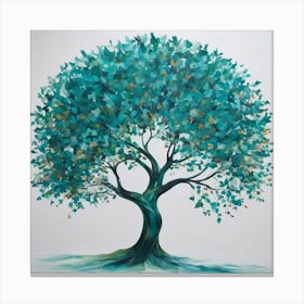 "Eternal Spring" is an evocative painting that captures the essence of growth and renewal. The artwork features a lush, verdant tree with leaves in varying shades of turquoise and teal, symbolizing life's vitality and the tranquility of nature. Its broad, sturdy trunk grounds the composition, suggesting resilience and strength. This piece is perfect for those looking to bring a breath of fresh air into their space, offering a daily reminder of nature's enduring beauty and the promise of new beginnings. "Eternal Spring" is more than just a painting; it's a slice of eternal nature for your home or office, inviting viewers to pause and appreciate the timeless elegance of the natural world. Canvas Print