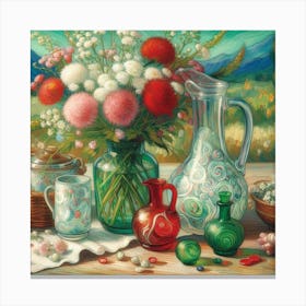 Still life, Van Gogh style Canvas Print