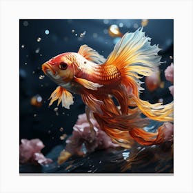 Betta Fish In Water Canvas Print