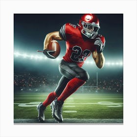 American Football Player Running 5 Canvas Print