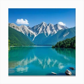 Lake In The Mountains Canvas Print