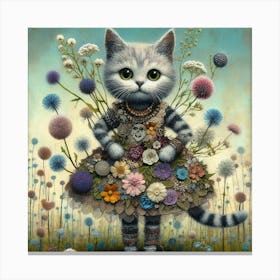 Cute punk cat 3 Canvas Print