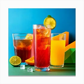 Firefly Bold Geometric Layers For Vibrant Soft Drinks 11161 Canvas Print