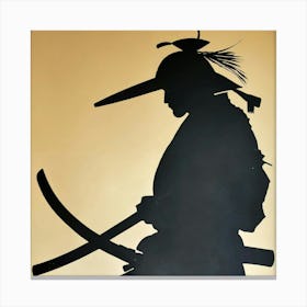 Dadaism Art, Silhouette of a Japanese samurai 2 Canvas Print