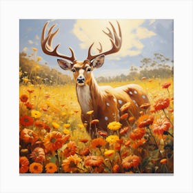 Deer In The Meadow 4 Canvas Print